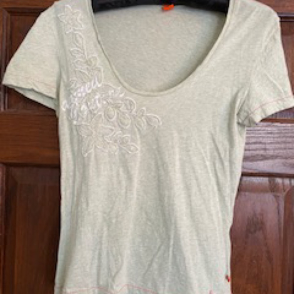 Boss Orange pale green t-shirt with embroidery